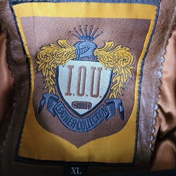 Vintage 80s IOU Leather Trench Mad Max Apocalyptic Mottled Brown Dolman Long XL - Picture 4 of 16